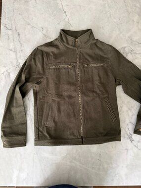 Vintage Casual Cotton Washed Zipper Lapel Jacket (NWT) : Size Small